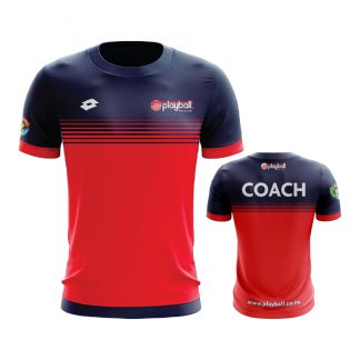 PLAYBALL STAFF TEE MEN NAVY/RED