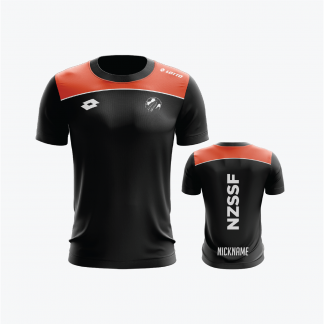 NZSS LUNAR TEE MENS WITH NAME BLACK/ORANGE